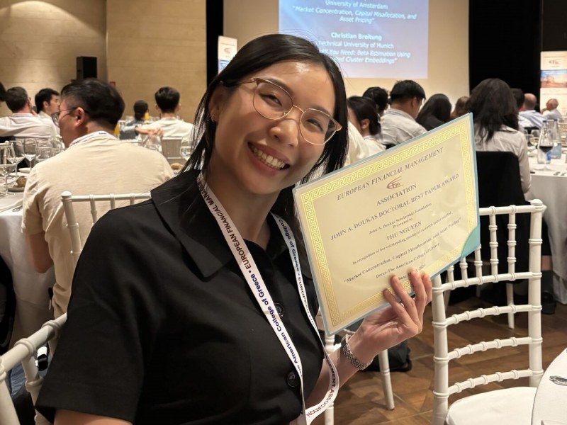 Thu Nguyen receives best paper award at the European Financial Management Association
