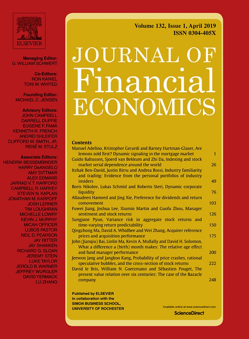 Paper by fellow Michel van der Wel in Journal of Financial Economics